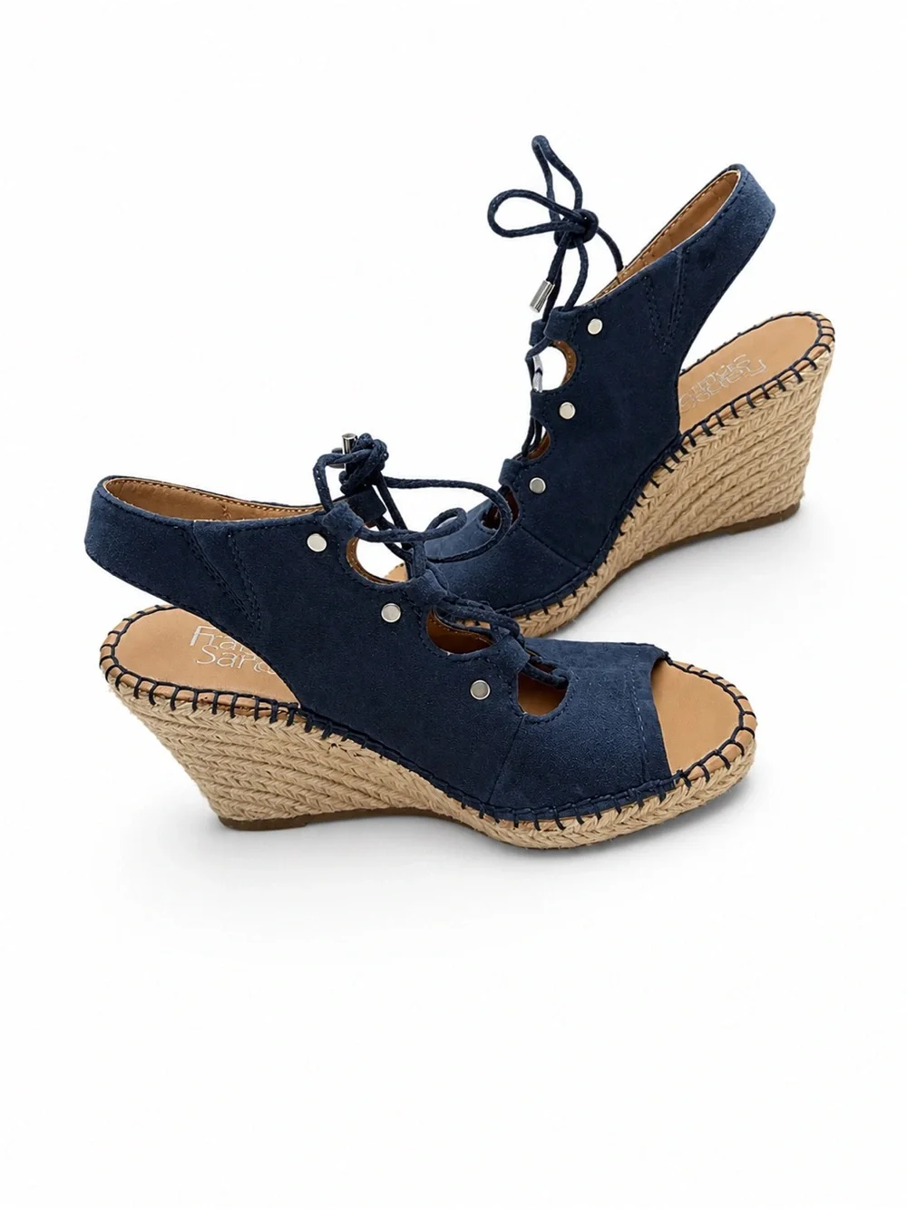 Franco Sarto NATALY Navy Espadrille Wedge Sandals – Size 5.5